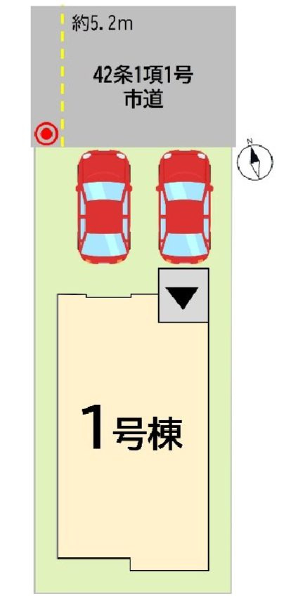 北九州市若松区浜町２丁目の新築一戸建の区画図