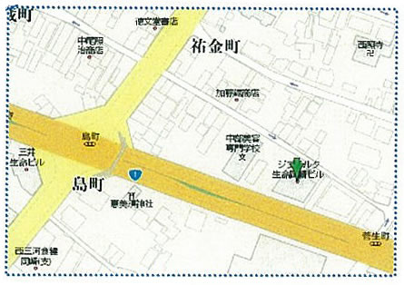 ジブラルタ生命岡崎ビルの地図