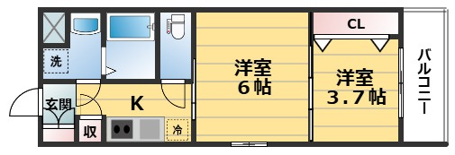 CREST TAPP京都二条の間取り|間取り・左右反転タイプ