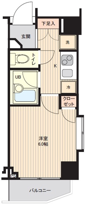 豊島区東池袋２丁目の賃貸マンションの間取り