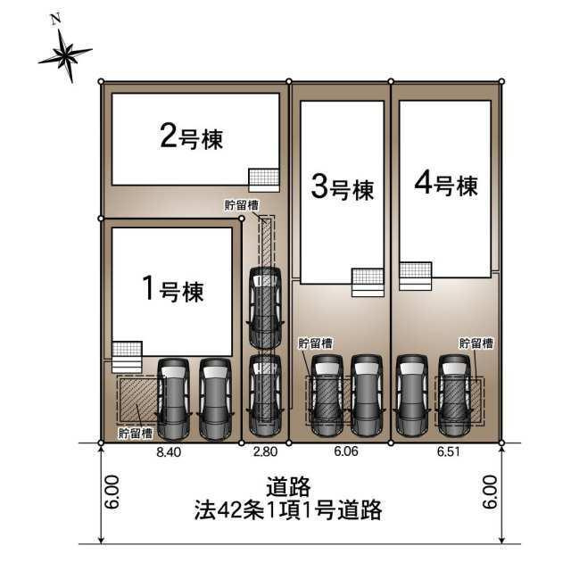 新築戸建て・仲介手数料無料）小牧市外堀　第５・2号棟の区画図