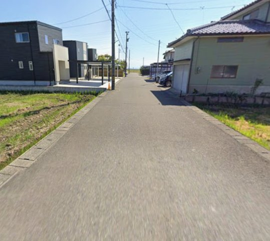 あわら市大溝3丁目　分譲地の前面道路含む現地写真