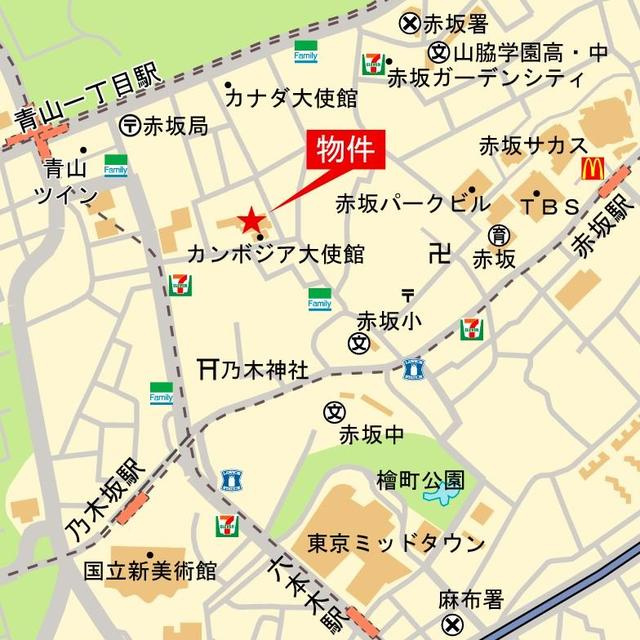 パルティール赤坂の地図