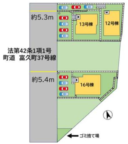 京都郡苅田町富久町２丁目の新築一戸建の区画図