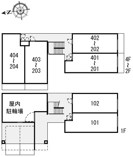 レオパレス香行苑１号の間取り
