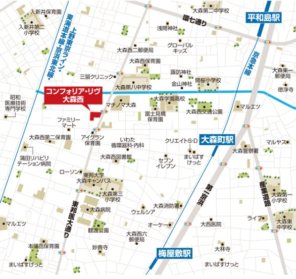コンフォリア・リヴ大森西の地図