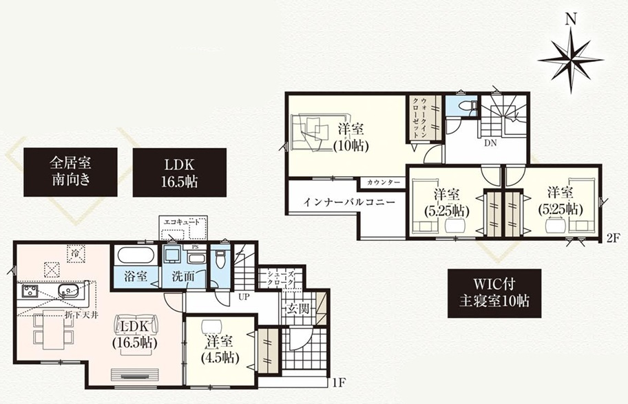 【新築戸建】　【オール電化】　いわき市郷ケ丘6期　全4棟の間取り|4号棟の間取り図です。ご参照ください。