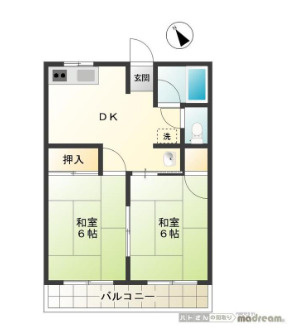 【間取り】 | ハタノコーポ横川(ハタノコーポヨコカワ)