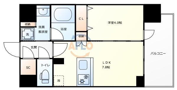 エスライズ難波Ⅲの間取り|エスライズ難波Ⅲ　間取り