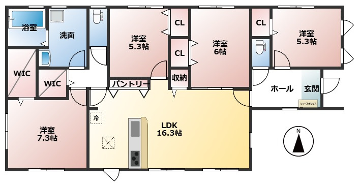大垣市青木町平屋の新築戸建！お車スペース3台可能！広めの洗面にホスクリーン！トイレ2ヶ所あります♪