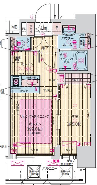 プレサンス扇町駅前の間取り