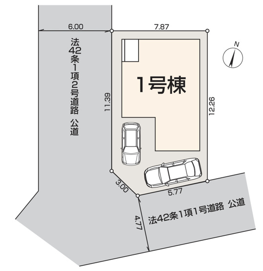 【区画図】 | 川越市下広谷　リーブルガーデン　新築戸建　全1棟　1号棟