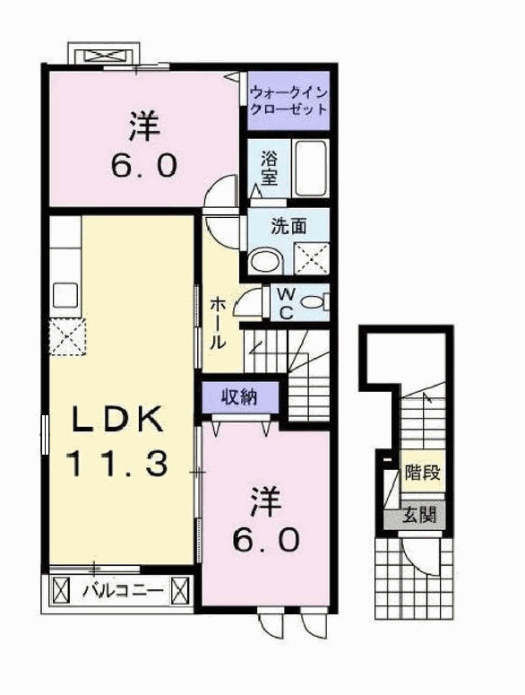 エスペランサ浜の宮Ⅱの間取り