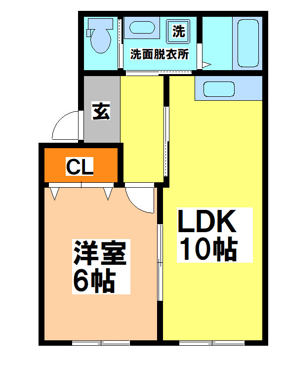 小金井市前原町４丁目のアパートの間取り|※間取り反転タイプ