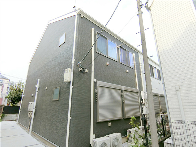 プランドール下丸子の外観|2018年2月築　木造地上2階建て総戸数14戸
東京都大田区下丸子3丁目　東急多摩川線下丸子駅徒歩4分、東急池上線千鳥町駅徒歩13分