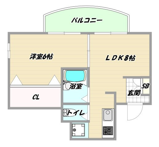 大阪市淀川区木川東３丁目の賃貸マンションの間取り