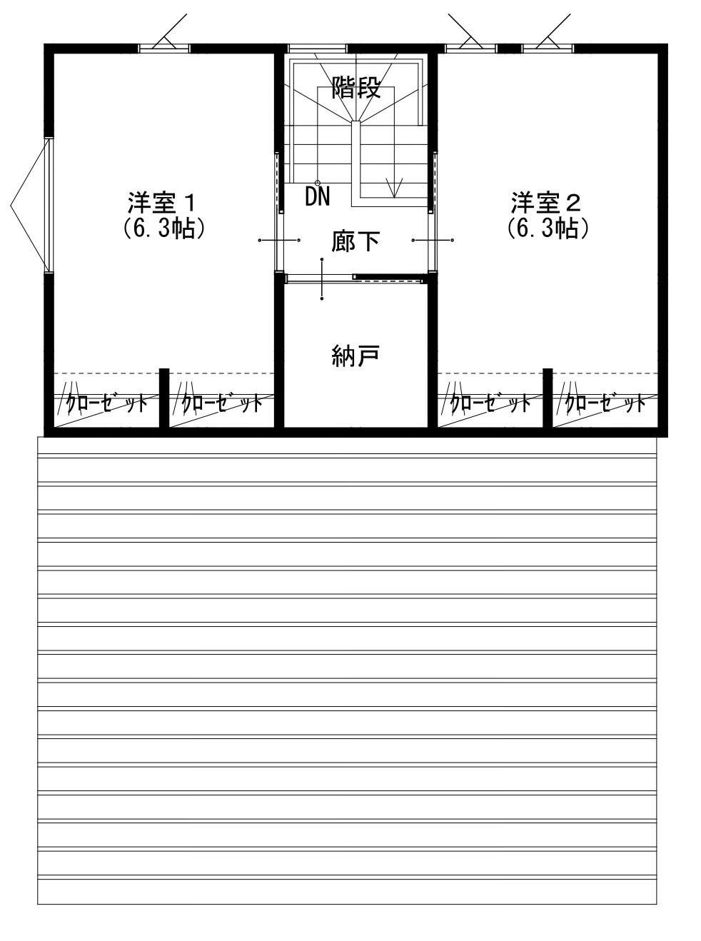 米子市皆生5丁目　新築戸建（1.5階建）の間取り|2F