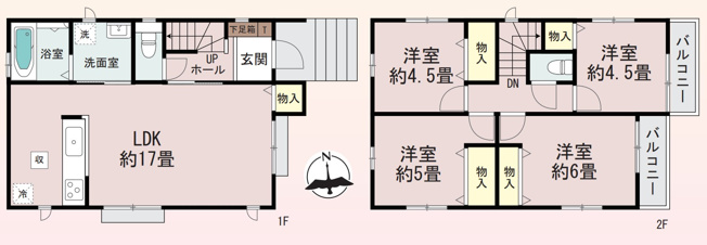 【間取り】 | 海老名市国分寺台1丁目 新築戸建  全2棟