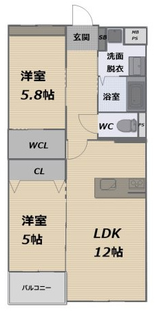 サウスサイドビル自由ヶ丘の間取り