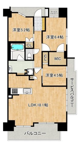 ヴェリテ帝塚山万代の間取り|南西角部屋！日当り・通風良好♪たっぷりの陽光に包まれる明るい住まいに気持ちも明るくなりますね！