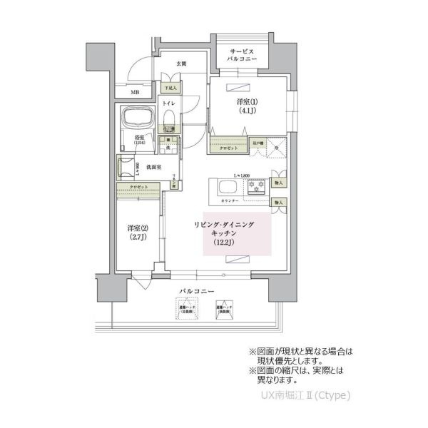 アーバネックス南堀江Ⅱの間取り
