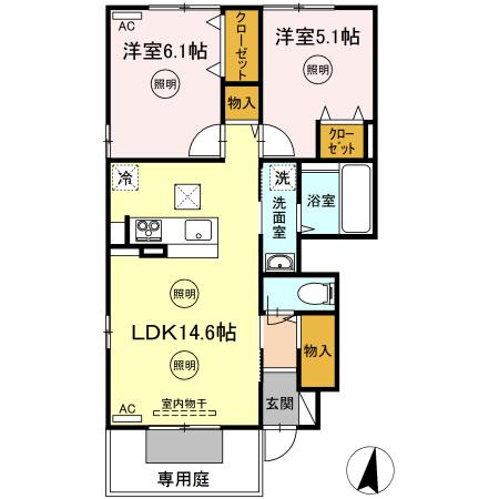 【間取り】 | レグルス D棟