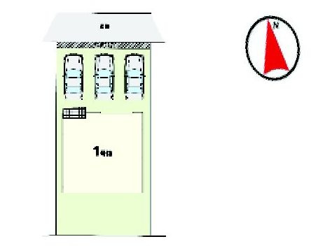 リガーレ高崎市棟高21期　1号棟の区画図|駐車場3台ご用意しています！来客時も重宝します♪
並列駐車なので、車の出し入れもしやすいですよ！