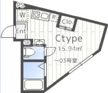 板橋区南常盤台１丁目の賃貸マンションの間取り