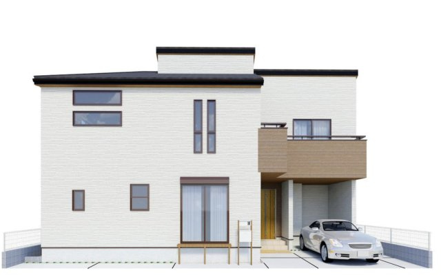 【外観パース】 | 鶴ヶ島市富士見第三　リーブルガーデン　新築戸建　全1棟　1号棟 | 外観パースのため、実際とは多少異なる場合がございます。