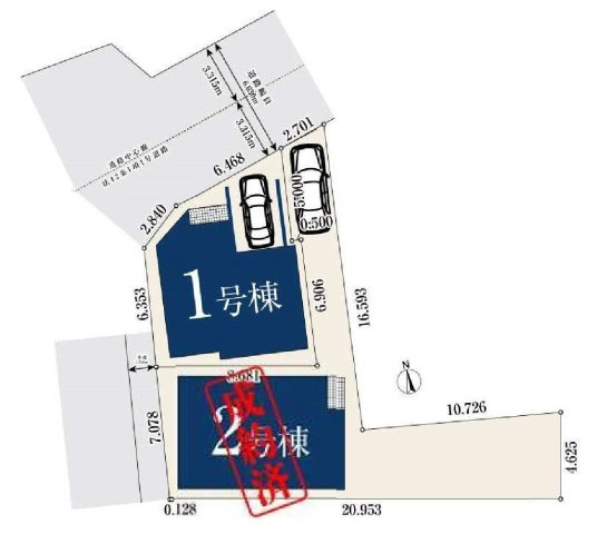 【横浜市瀬谷区下瀬谷2丁目50-1全2棟新築戸建て】★仲介手数料無料★（瀬谷さくら小学校・下瀬谷中学校）の区画図
