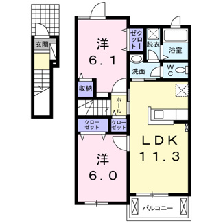 【間取り】 | アルバータ島田　2LDKT