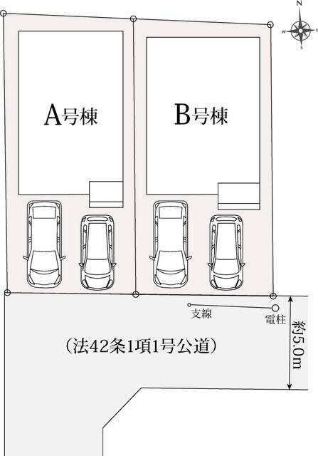 新築戸建て・仲介手数料無料）小牧市久保一色南２丁目３０８番・A号棟の区画図|区画図