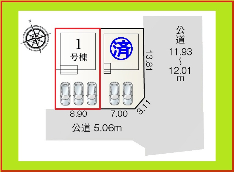 津島市神守町字こがねの新築一戸建の区画図|◇区画図◇