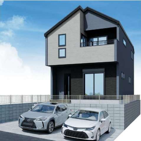 【横浜市南区中里3丁目34-15全2棟新築戸建て】★仲介手数料無料★（南小学校・南が丘中学校）の外観パース