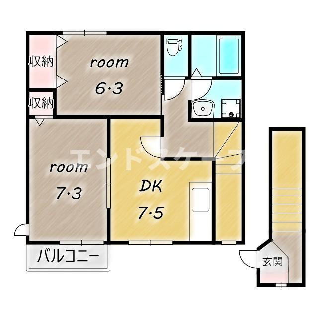 フォレストⅡの間取り|高崎、前橋のお部屋探しはエンドスケープまで！お客様の理想お聞かせ下さい♪