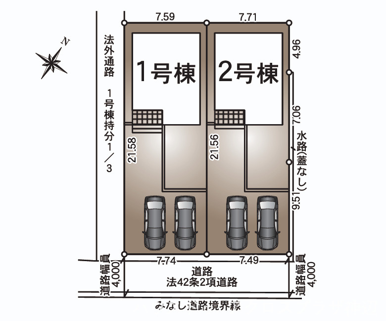 草戸町４丁目1号棟の区画図|【全体区画図】