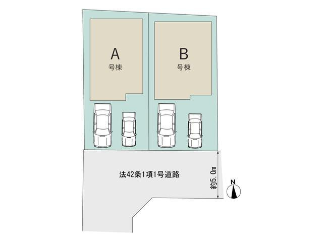 新築戸建て・仲介手数料無料）小牧市久保一色南２丁目３０８番・B号棟の区画図