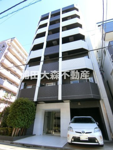 ベルシード蒲田の外観|2013年4月築　RC鉄筋コンクリート造地上8階建て総戸数22戸の分譲賃貸マンション　JR京浜東北線蒲田駅徒歩圏内の東京都大田区東矢口3丁目、東急池上線蓮沼駅近、東急多摩川線矢口渡駅も徒歩圏内