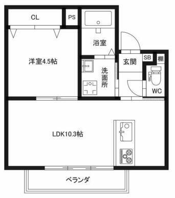 ピース リベルタ 応神古川の間取り