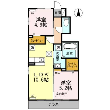カトルボヌール柳川の間取り