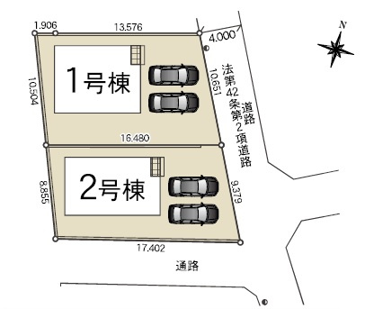 【Cradle garden】宇都宮市上戸祭第6　全2邸の区画図|〇全２邸・新価格〇