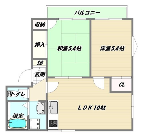 大阪市東淀川区西淡路３丁目のアパートの間取り