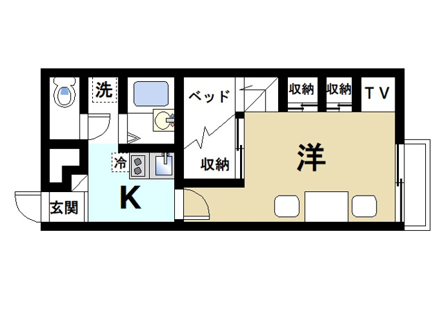 レオパレス和（南京終町）の間取り|単身様におススメのゆったりとした間取り。