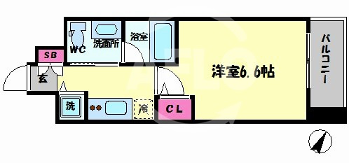 ファーストフィオーレ難波ウエストの間取り|ファーストフィオーレ難波ウエスト　開放感ある間取