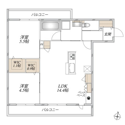 ＧＲＡＣＥさくら　グレイスサクラの間取り|耐震耐熱に優れた旭化成ZEHペット共生ヘーベルメゾン