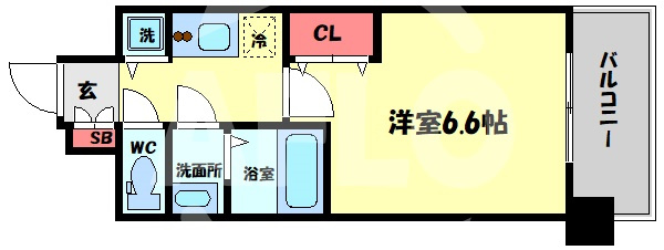 クリスタルグランツ東天満の間取り|クリスタルグランツ東天満　開放感のある間取り