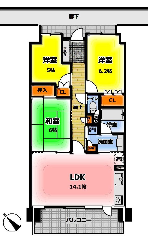 サーパス西町 の間取り