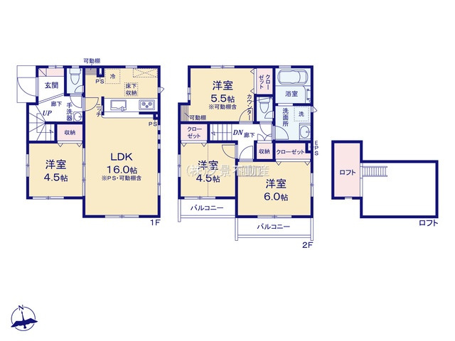 《仲介手数料無料》調布市深大寺北町６丁目11-7新築一戸建てブルーミングガーデンの間取り
