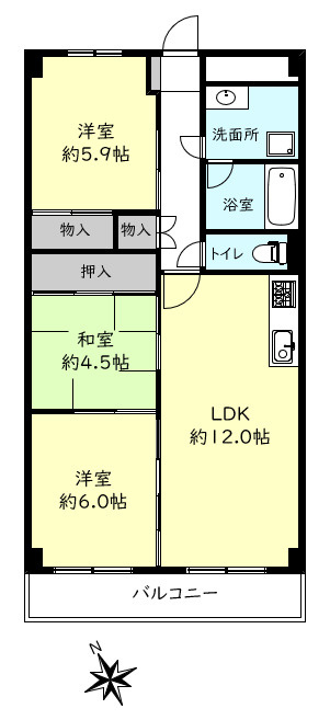 星陵台ハイツの間取り
