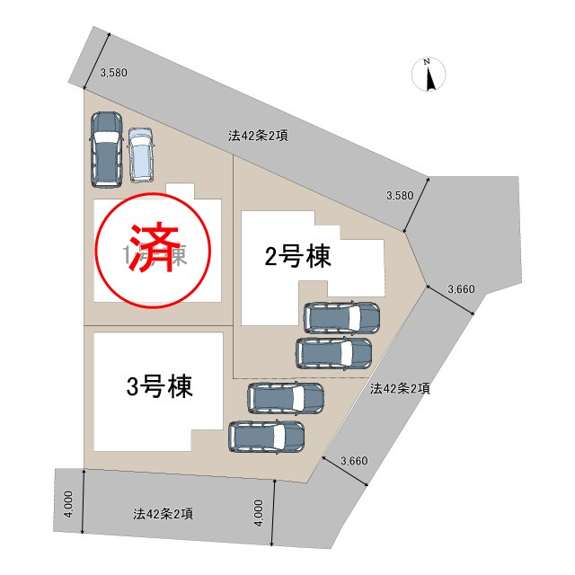 枚方市招提大谷３丁目の新築一戸建の区画図|区画図